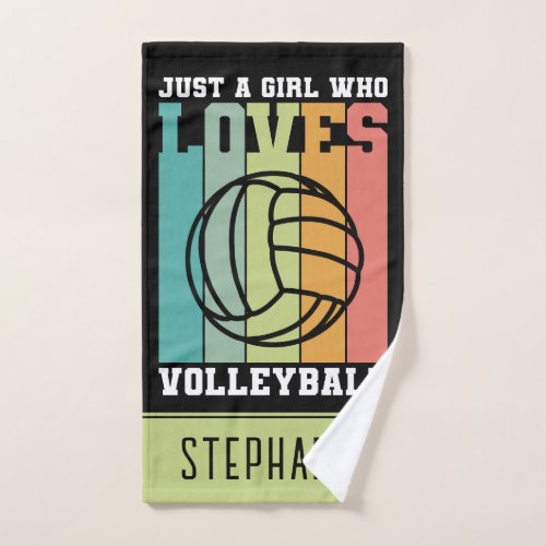 Custom Just a girl who loves Volleyball Hand Towel