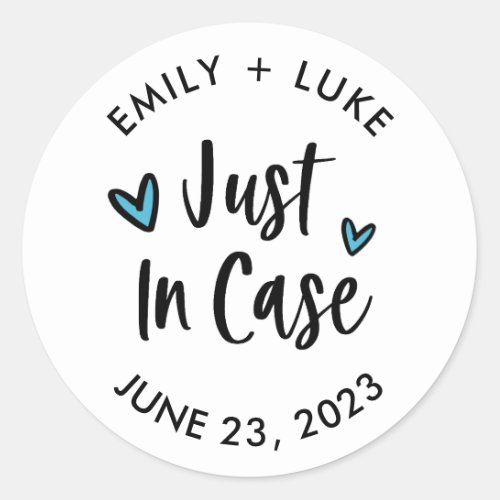 Custom Just in Case Wedding Recovery Kit  Classic Round Sticker