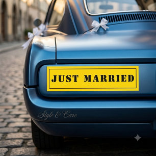 Custom Just Married Car Decal Celebration Sticker