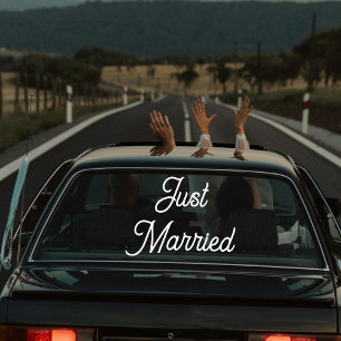 Custom Just Married Car Wedding Banner Window Cling