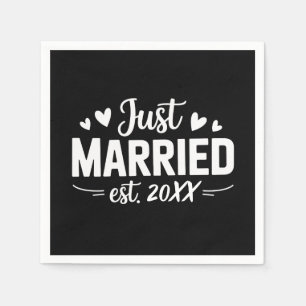 Custom Just Married Est Wedding Party Wife Husband Napkins