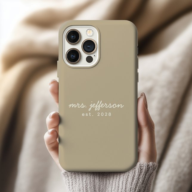 Custom Just Married Phone Case for Husband & Wife (Wedding Date Phone Case – Customized Bride Phone Case for Bachelorette Party)