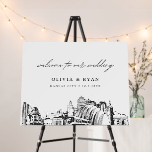 Custom Kansas City Wedding Skyline Welcome Sign
