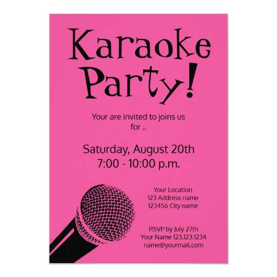 Karaoke Invitation Wording 4