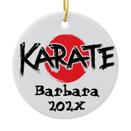 Custom Karate Christmas Tree  Ceramic Ornament