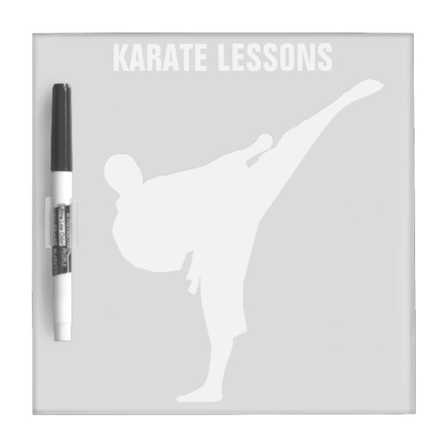 Custom karate lessons dry erase board with pen (Front)