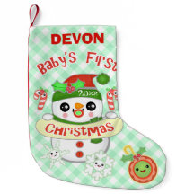 Custom Kawaii Baby's First Christmas Stocking