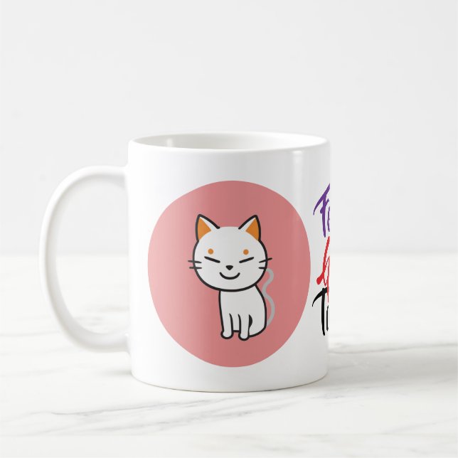 Custom Kawaii Cat Mug | Cute Personalized Gift (Left)
