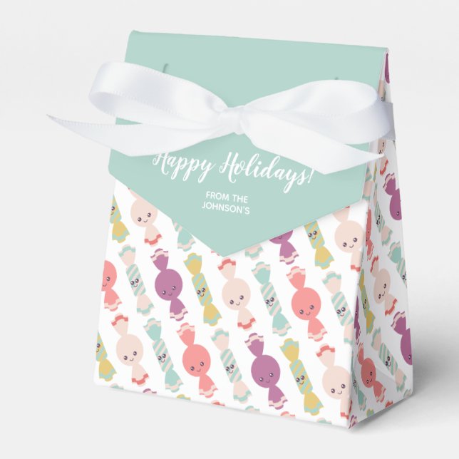 Custom Kawaii Smiling Candy Favor Gift Box (Front Side)