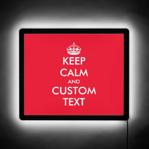 Custom keep calm and carry on LED sign for wall