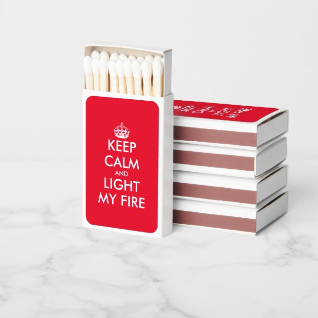 Custom keep calm and carry on meme matchboxes (Stacked)