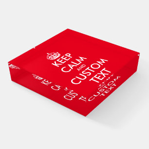 Custom keep calm and carry on meme paperweight