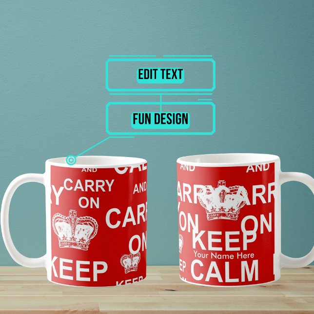 Custom Keep Calm and Carry On Mug (Drink your hot beverage each morning with this reminder to keep it a stress-free day. )