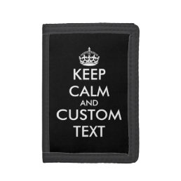 Custom keep calm and carry on template trifold wallet