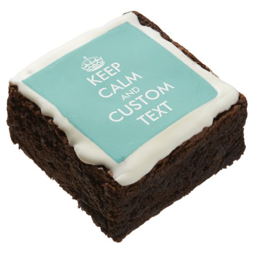 Custom keep calm and carry on text cake brownies