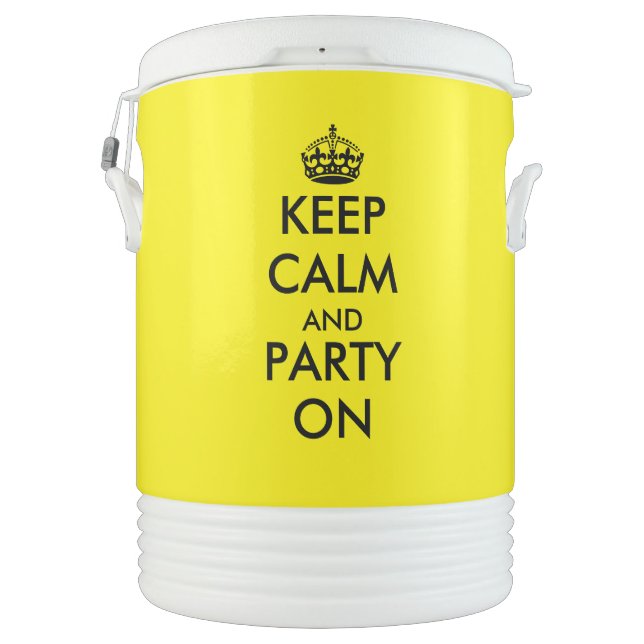 Custom keep calm and party on 10 gallon beverage cooler (Back)