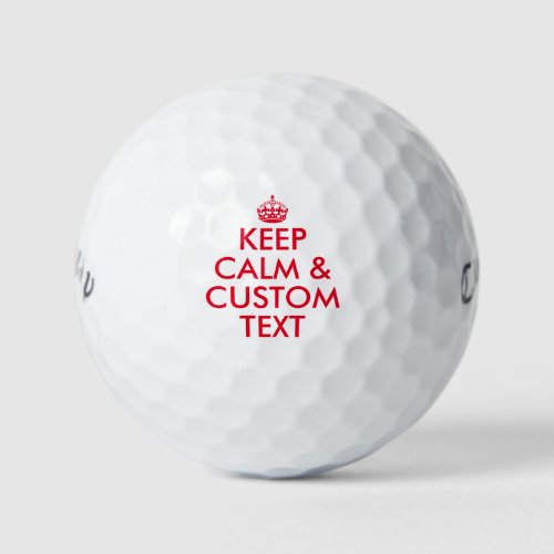 Custom Keep calm Callaway golf ball gift set