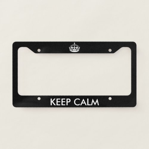 Custom Keep Calm car license plate frame