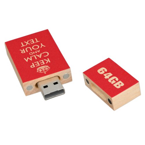 Custom Keep calm carry on 64GB USB flash drive