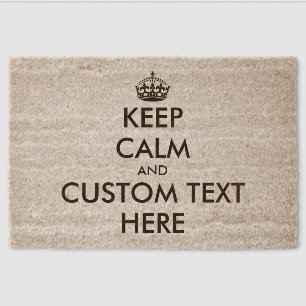 Custom Keep Calm coconut fibre door mat