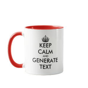 Custom keep calm coffee mug text generator