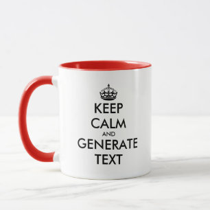 Custom keep calm coffee mug text generator