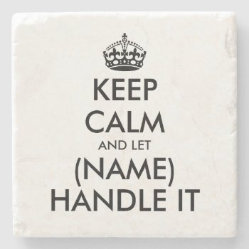 Custom Keep Calm Funny Marble Stone Coaster Gift by keepcalmmaker at Zazzle
