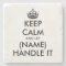 Custom keep calm funny marble stone coaster gift