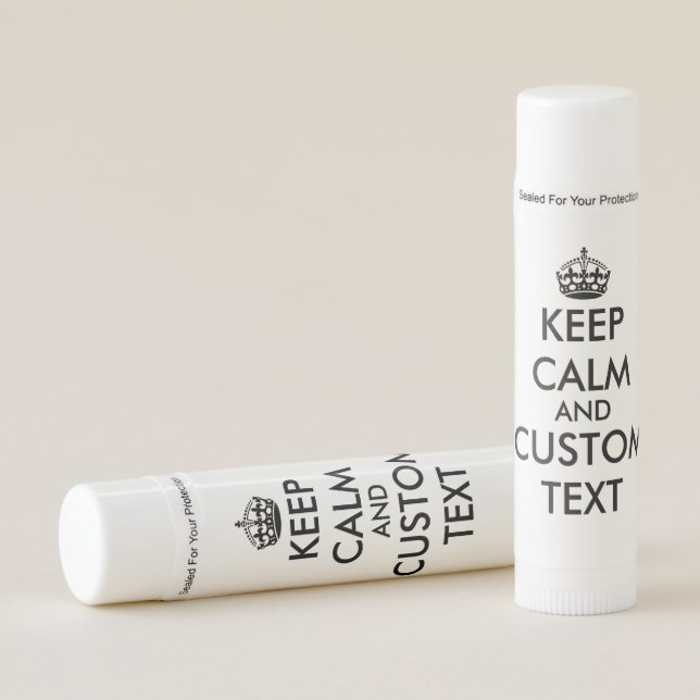 Custom keep calm lip balm sticks with fun flavors (Front)