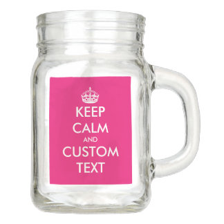 Custom Keep Calm party supplies mason jar mugs