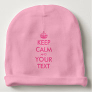 Custom Keep Calm Pink Baby Hat For Girls at Zazzle