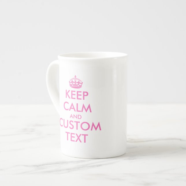 Custom Keep calm pink bone china specialty mug (Front Left)
