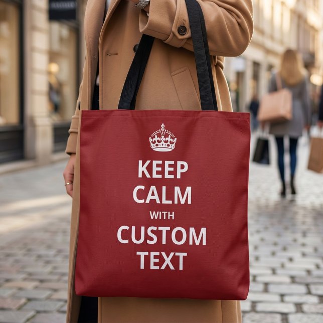 Custom Keep Calm Quote - Personalized Grocery Tote Bag (Creator Uploaded)