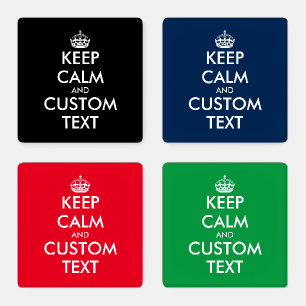 Custom keep calm square acrylic coaster set