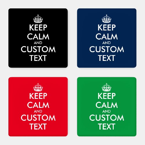 Custom keep calm square acrylic coaster set