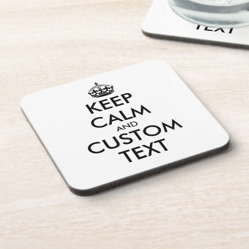 Custom keep calm square plastic beverage coaster