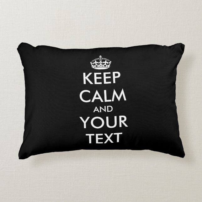 Custom keep calm text small accent throw pillow (Front)