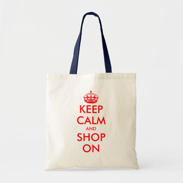 Custom Keep Calm tote bag | Customizable template (Front)