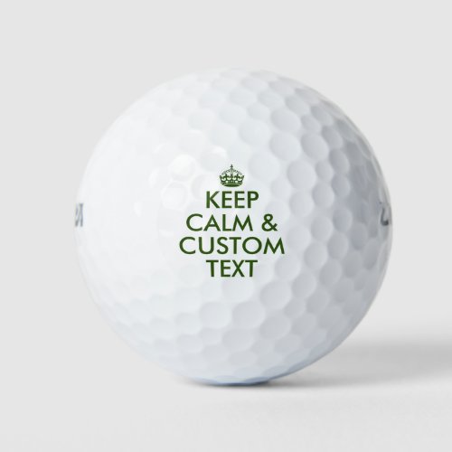 Custom Keep calm Wilson golf balls gift set