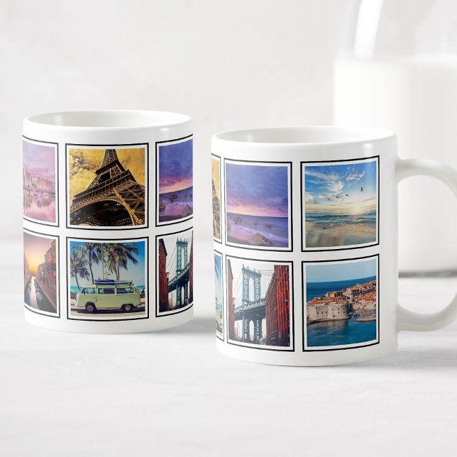 Custom Keepsake Memories Travel Photo Collage Coffee Mug (Creator Uploaded)