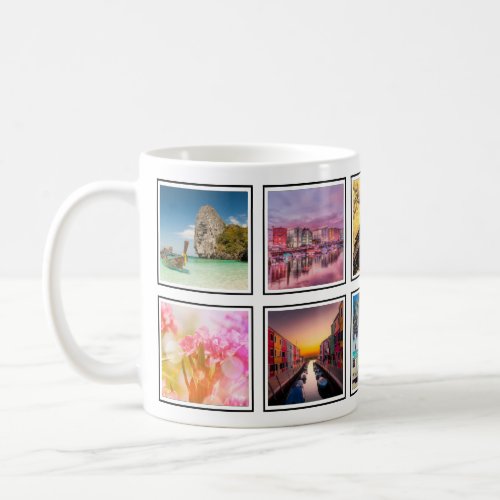 Custom Keepsake Memories Travel Photo Collage Coffee Mug - Create your own personalized photo collage mug with your custom images. Add your favorite photo, design or artwork to create something really unique. To edit this design template, click 'Change' and upload your own image as shown above.
Treat yourself or make the perfect gift for family, friends, parents and grandparents!