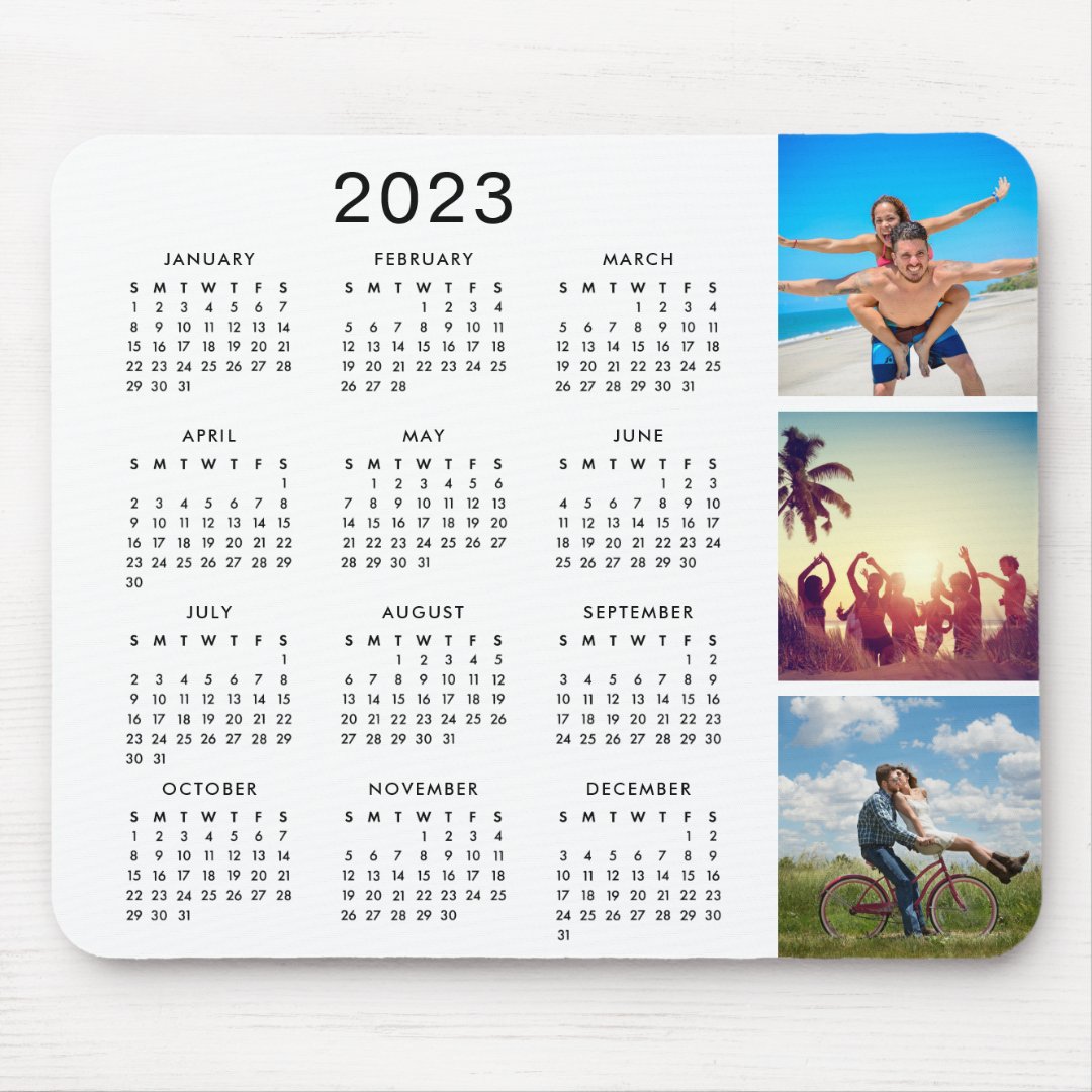 Custom Keepsake Memory Photo Collage 2023 Calendar Mouse Pad | Zazzle