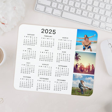 Custom Keepsake Memory Photo Collage 2025 Calendar Mouse Pad