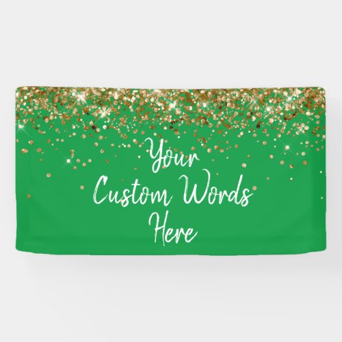 Custom Kelly Green Gold Birthday Party Photo Booth