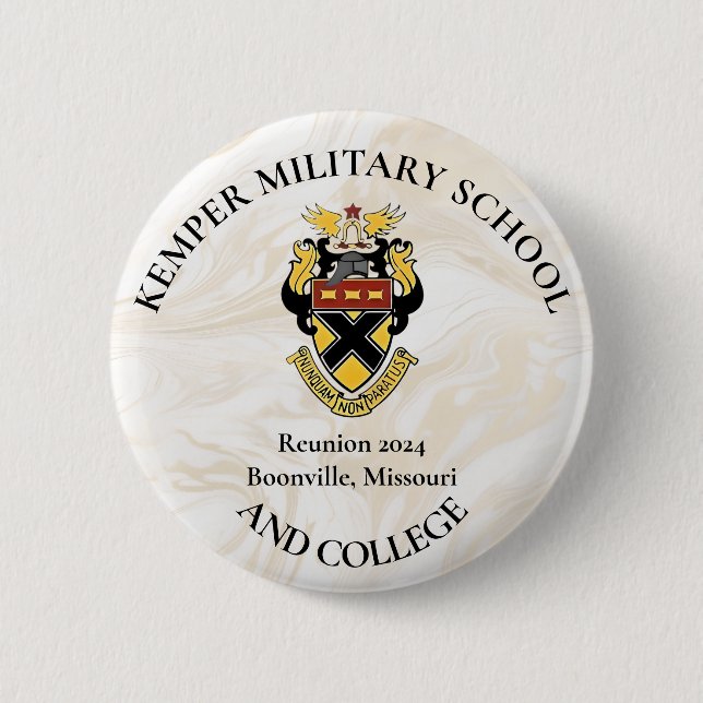 Custom Kemper Military School and College Reunion Button (Front)