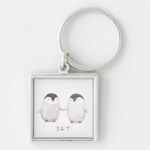 Custom Key Chain Personalized Penguins Key Chain