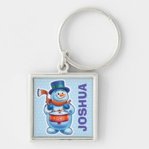 Custom Key Ring Christmas Snowman characters.