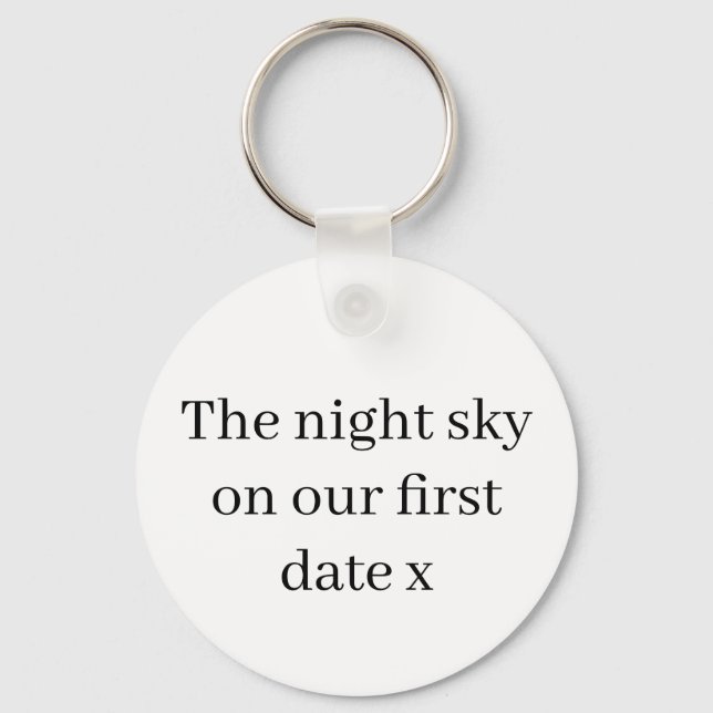 Custom Keychain,  Night Sky Keyring with Any Text, (Front)