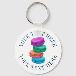 Custom keychain with French macaron cookie drawing