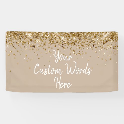 Custom Khaki Tan & Gold Birthday Party Photo Booth